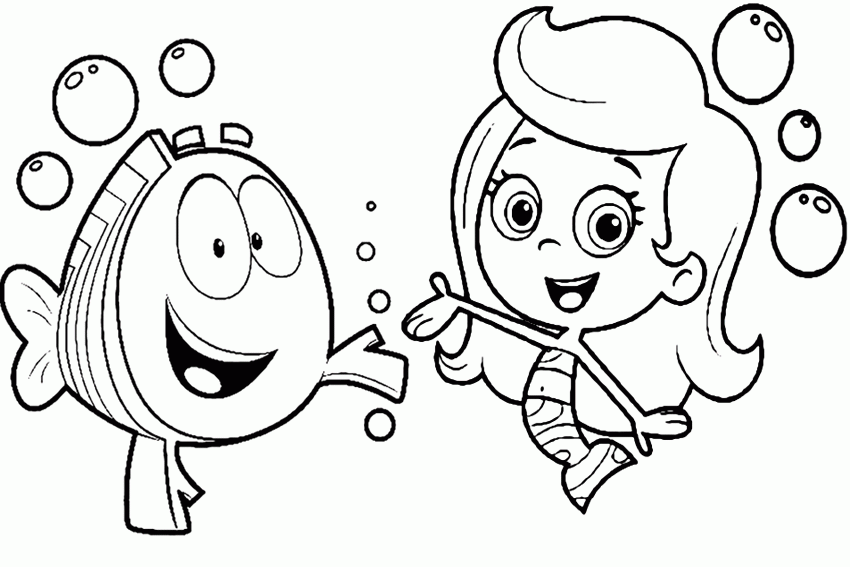 Plansa de colorat cu Bubble Guppies 42 42